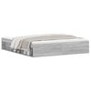 vidaXL Bed Frame without Mattress Grey Sonoma 180x200 cm Super King Super King Size