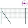 vidaXL Fence with Post Green 0.6 x 50 m Steel and PVC