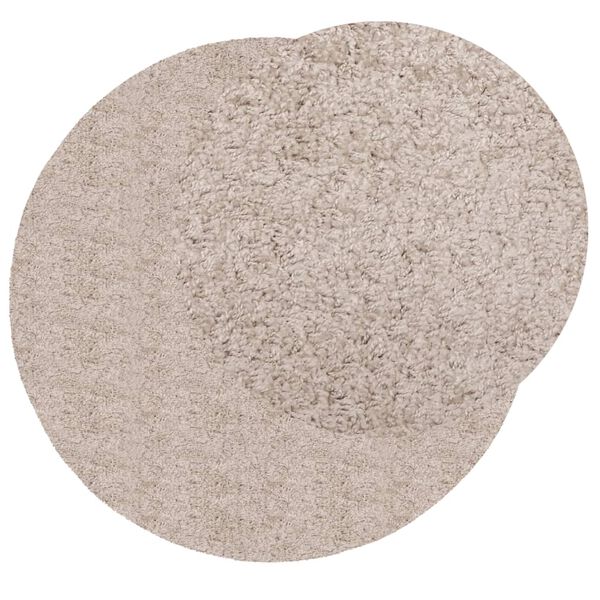 vidaXL Shaggy Rug PAMPLONA High Pile Modern Beige &Oslash; 240 cm