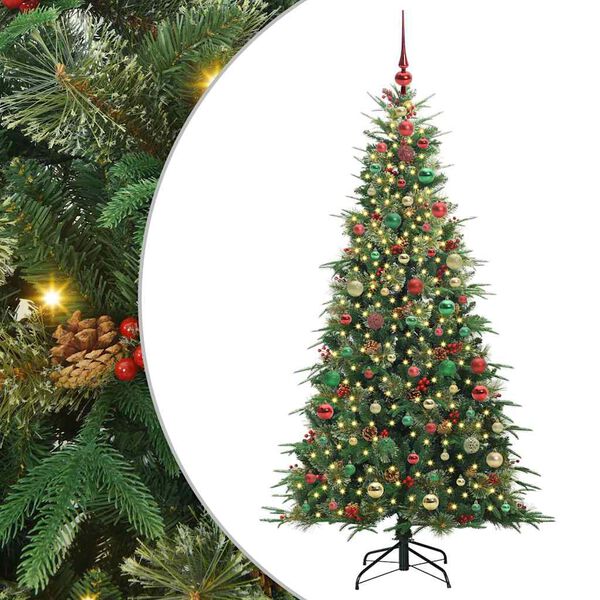 vidaXL Artificial Hinged Christmas Tree Green 180 cm PE and PVC