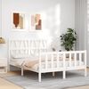 vidaXL Bed Frame without Mattress White Small Double Solid Wood Pine