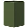 vidaXL Garden Planter 2 pcs Olive Green Hexagon 46x40x45 cm Steel