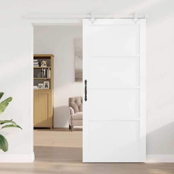 vidaXL Sliding Door White 93 x 211 cm Solid Pine Wood