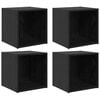 vidaXL TV Cabinet Set 4 pcs Black Engineered Wood