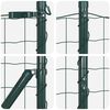 vidaXL Fence with Post Green 1.6 x 10 m Steel and PVC