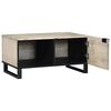 vidaXL Coffee Table Beige and Black 80 x 50 x 40 cm Solid Acacia wood