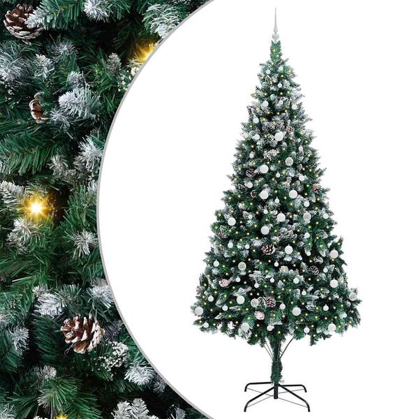 vidaXL Artificial Christmas Tree with 300 LEDs with Stand Green 240 cm
