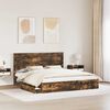 vidaXL Storage Bed with Drawer Smoked Oak 180 x 200 cm Engineered Wood
