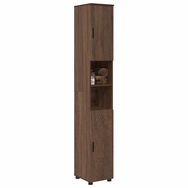 vidaXL Bathroom Cabinet with Storage Brown Oak 30 x 35 x 192 cm