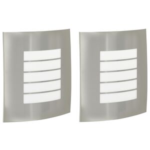 vidaXL Outdoor Wall Lights 2 pcs Silver 23.5 x 10.5 x 26 cm