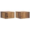 vidaXL Wall-Mounted Bedside Cabinet 2 pcs Old Wood 33 x 34.5 x 20 cm