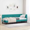 vidaXL Corner Bed Frame with Headboard Turquoise 80 cm x 200 cm Velvet