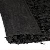 vidaXL Shaggy Rug Genuine Leather 120x170 cm Black