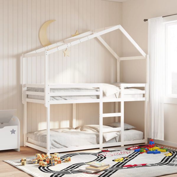 vidaXL Kids' Bed Roof White 213x85.5x144.5 cm Solid Wood Pine