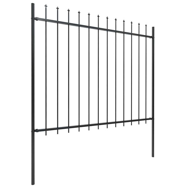 vidaXL Garden Fence Woerden with Spear Top Steel 181x150 cm Black