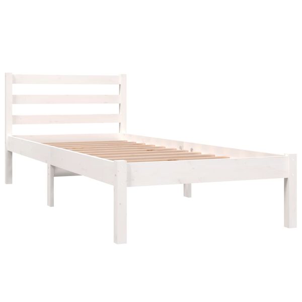vidaXL Bed Frame without Mattress 75x190cm White Small Single