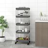 vidaXL 5-Tier Kitchen Trolley Grey 42x29x128 cm Iron and ABS