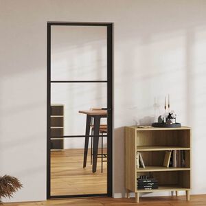 vidaXL Interior doors 76 x 201.5 cm Aluminium Black and Transparent