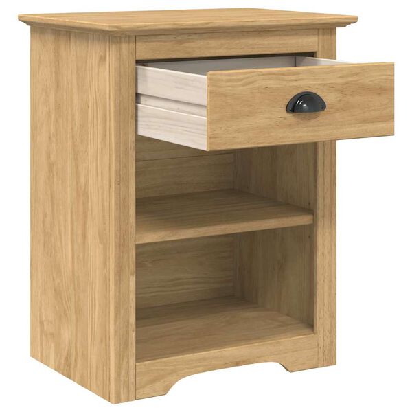 vidaXL Bedside Cabinet with Drawer BODO Honey Brown 53 x 38.5 x 67 cm