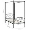 vidaXL Canopy Bed Frame without Mattress Black Metal 120x200 cm