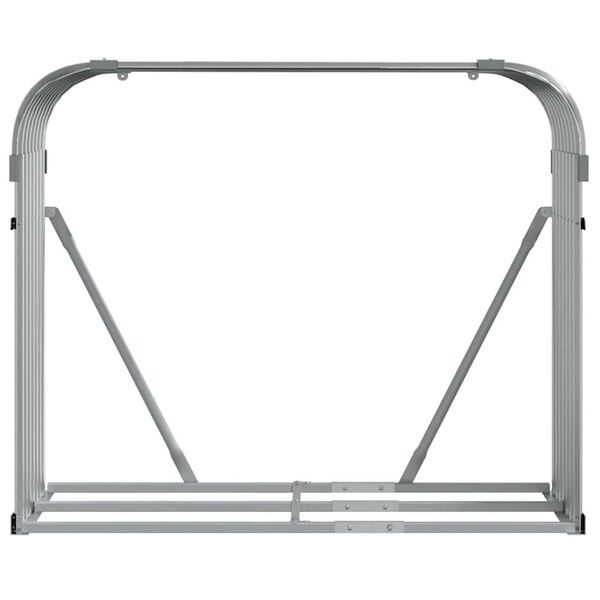 vidaXL Log Holder Light Grey 120x45x100 cm Galvanised Steel