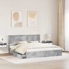vidaXL Storage Bed Concrete Grey 180 x 200 cm Engineered Wood