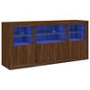 vidaXL Sideboard with LED Lights Brown Oak 142.5x37x67 cm