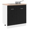 vidaXL Sink Bottom Cabinet Black Oak 80x46x81.5 cm Engineered Wood