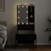 vidaXL LED Dressing Table Set 2 pcs Black Oak Engineered Wood