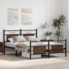 vidaXL Bed Frame without Mattress Brown Oak 140x190 cm Engineered Wood