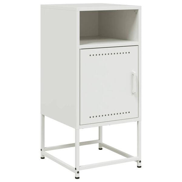 vidaXL Bedside Cabinet White 36x39x78 cm Steel