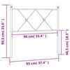 vidaXL Metal Headboard White 90cm