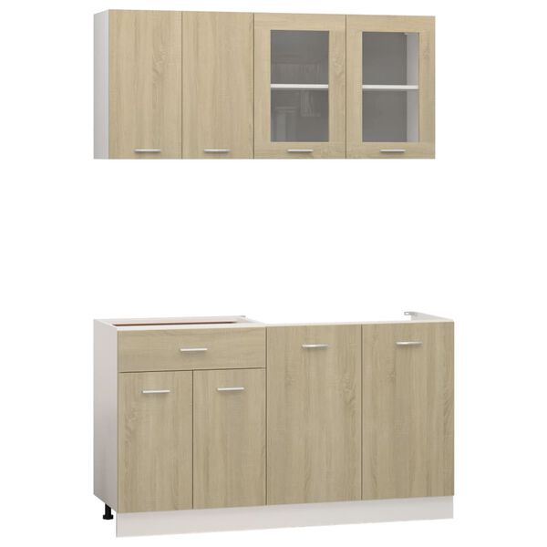 vidaXL 4 Piece Kitchen Cabinet Set Sonoma Oak Engineered Wood
