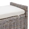 vidaXL Storage Bench with Cushion Grey 110 x 40 x 50 cm Rattan