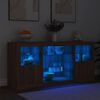 vidaXL Sideboard with LED Lights Brown Oak 142.5x37x67 cm