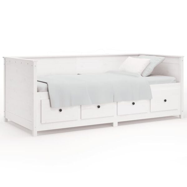 vidaXL Day Bed without Mattress White 100x200 cm Solid Wood Pine