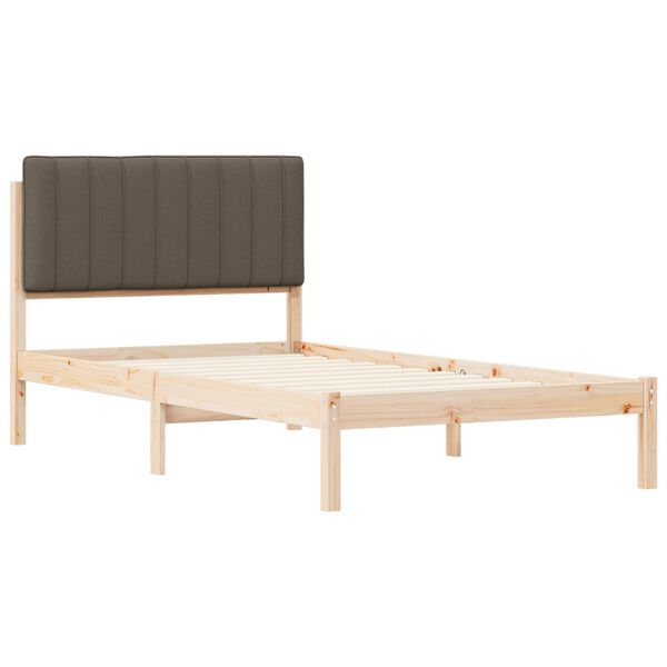 vidaXL Bed Frame with Upholstered Headboard Taupe 100 x 200 cm