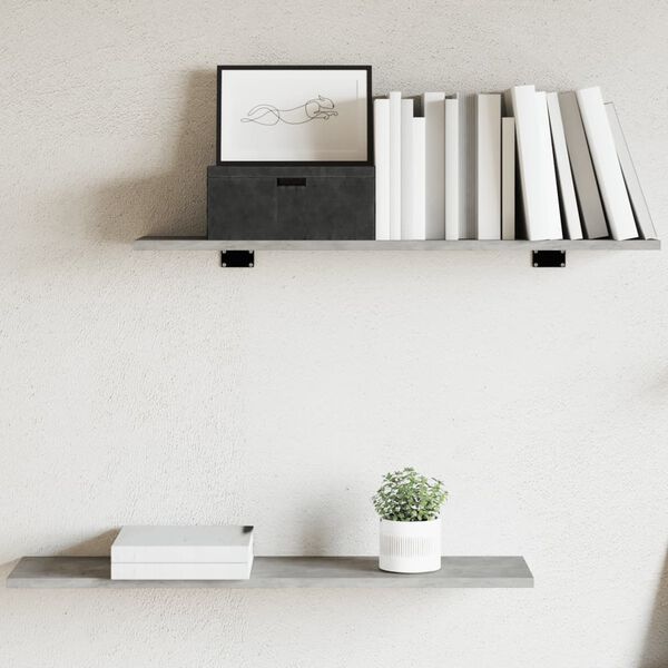 vidaXL Bookshelf Boards 4 pcs Concrete Grey 80x20x1.5 cm Engineered Wood