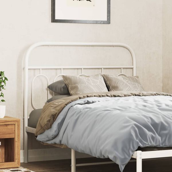 vidaXL Metal Replace Headboard White 100 cm