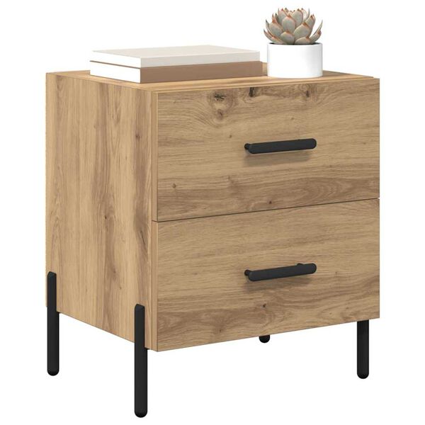 vidaXL Bedside Cabinet with Drawer 2 pcs Artisan Oak 40 x 35 x 47.5 cm