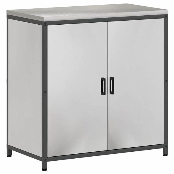 vidaXL Kitchen Storage with Shelf Silver 90 x 50 x 92 cm Steel