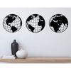 Homemania Wall Decoration World 140x41 cm Steel Black