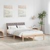 vidaXL Bed frame Brown and taupe 120 x 190 cm Solid pine wood