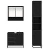 vidaXL Bathroom Furniture Set 3 pcs Black Oak Engineered Wood
