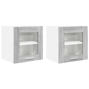 vidaXL Hanging Cabinet with Storage 2 pcs Grey Sonoma 40 x 31 x 40 cm