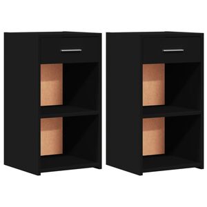 vidaXL Bedside Cabinets 2 pcs Black 35x34x65 cm Engineered Wood