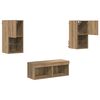 vidaXL TV Wall Cabinets Wall-mounted 4 pcs Artisan Oak Engineered Wood