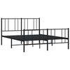vidaXL Metal Bed Frame without Mattress with Footboard Black 160x200cm