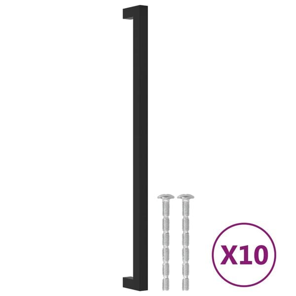 vidaXL Cabinet Handles 10 pcs Black 320 mm Stainless Steel