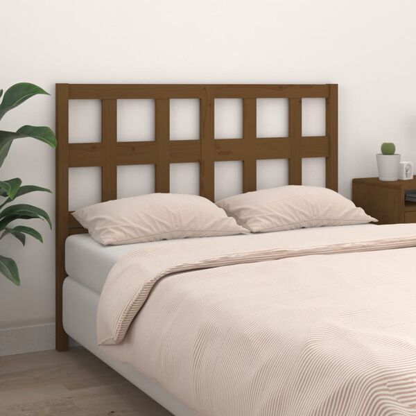 vidaXL Bed Headboard Honey Brown 125.5x4x100 cm Solid Wood Pine